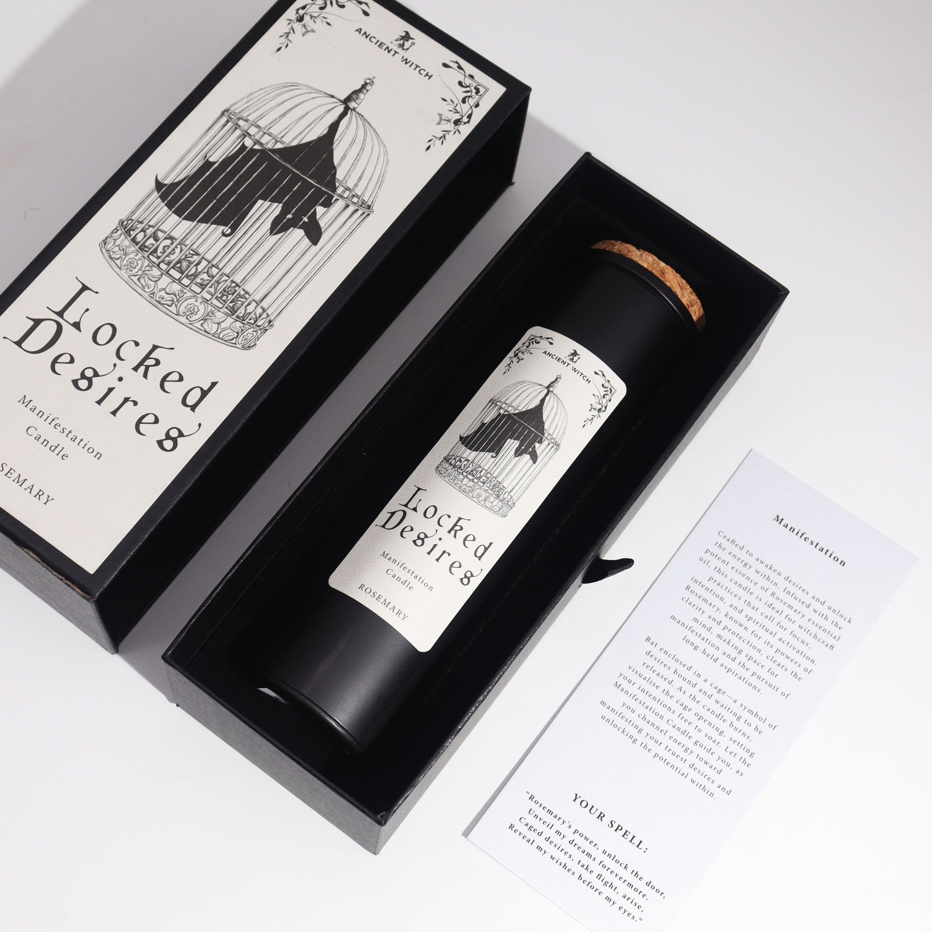 Manifestācijas sojas vaska svece - Locked Desires ar iepakojumu