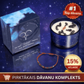 Auns (Aries)- horoskopa (zodiaka) zīmes sojas vaska svece ar dārgakmeņiem un rokassprādzi pirktākais dāvanu komplekts