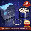 Dvīņi (Gemini) - horoskopa (zodiaka) zīmes sojas vaska svece ar dārgakmeņiem un rokassprādzi pirktākais dāvanu komplekts