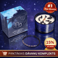 Mežāzis (Capricorn) - horoskopa (zodiaka) zīmes sojas vaska svece ar dārgakmeņiem un rokassprādzi pirktākais dāvanu komplekts