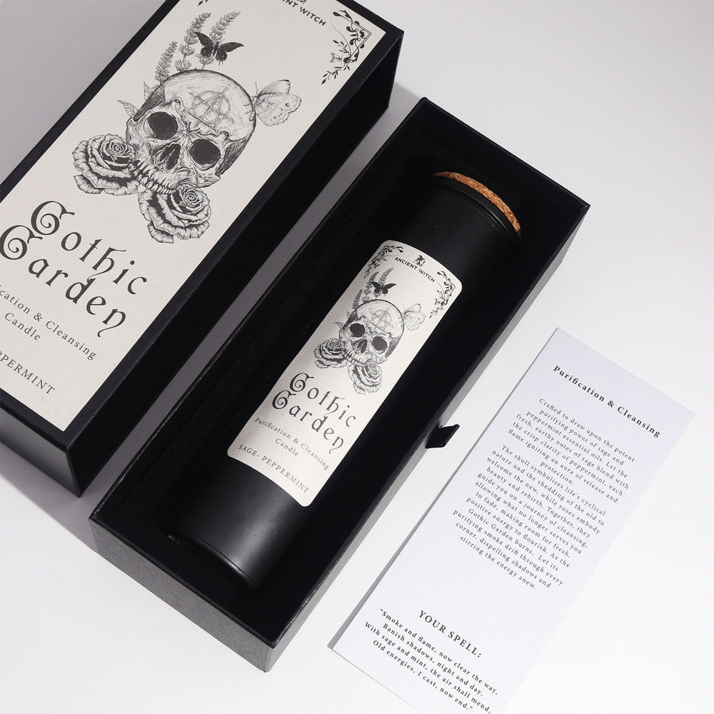 Attīrošā sojas vaska svece - Gothic Garden ar iepakojumu