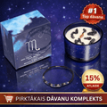 Skorpions (Scorpio) - horoskopa (zodiaka) zīmes sojas vaska svece ar dārgakmeņiem un rokassprādzi pirktākais dāvanu komplekts