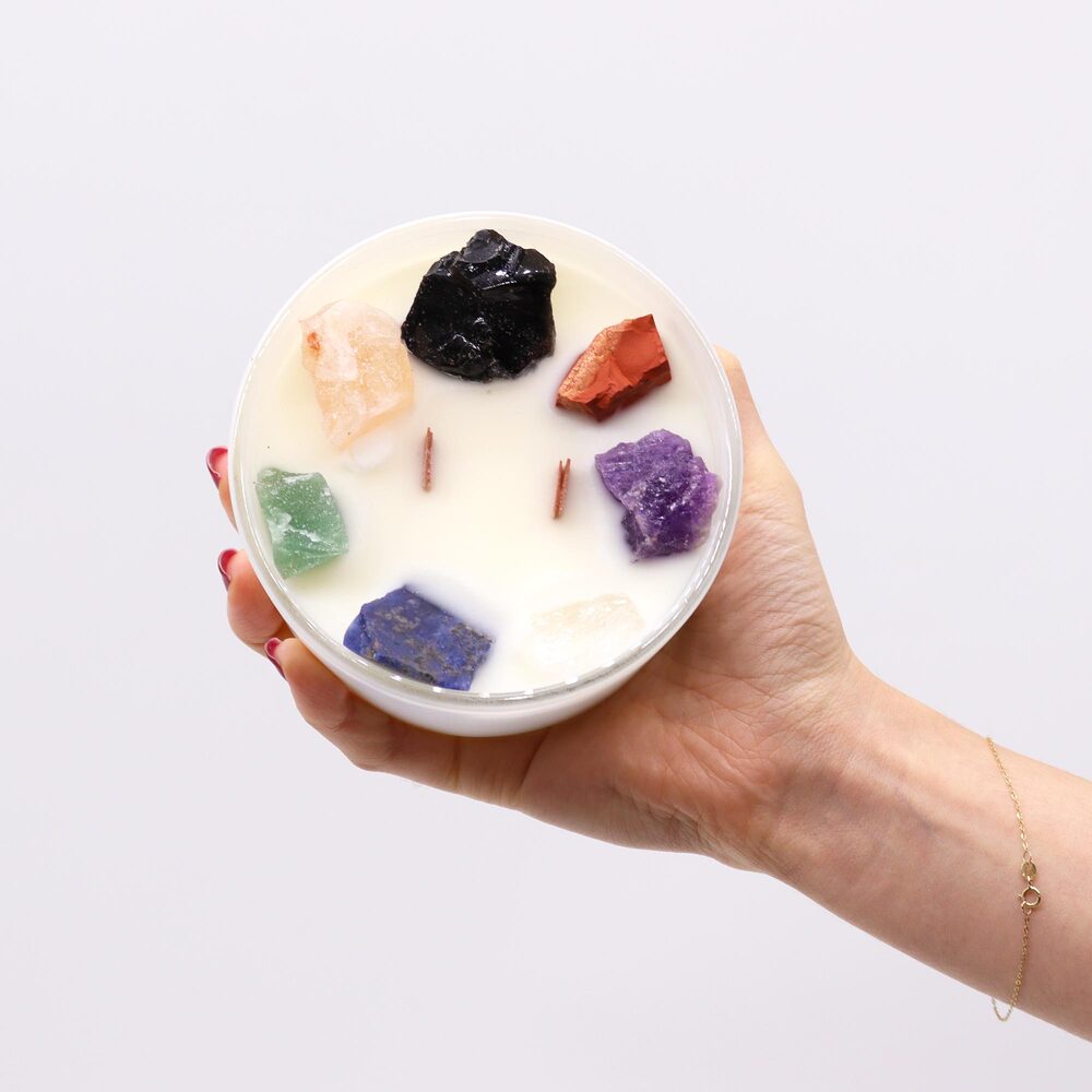 Sojas vaska kristālu svece - Septiņas čakras