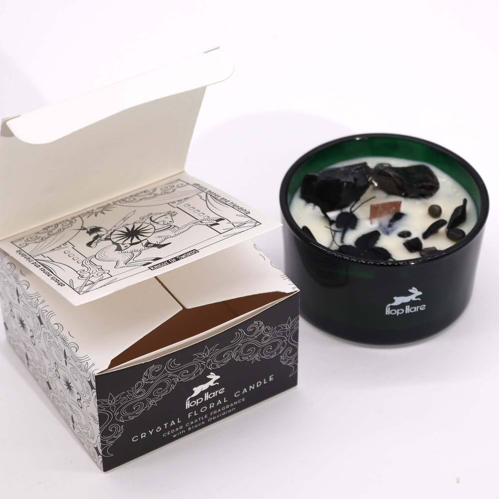 Sojas vaska kristālu ziedu svece - The Knight of Swords