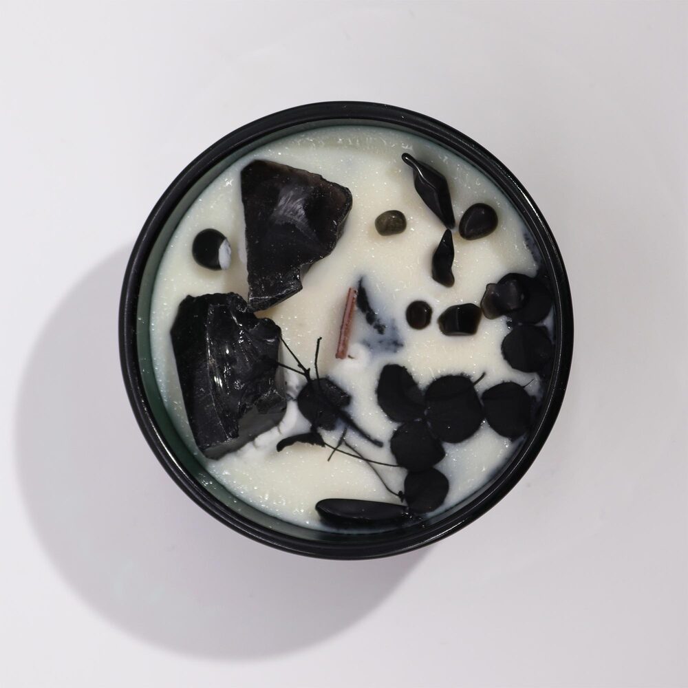 Sojas vaska kristālu ziedu svece - The Knight of Swords