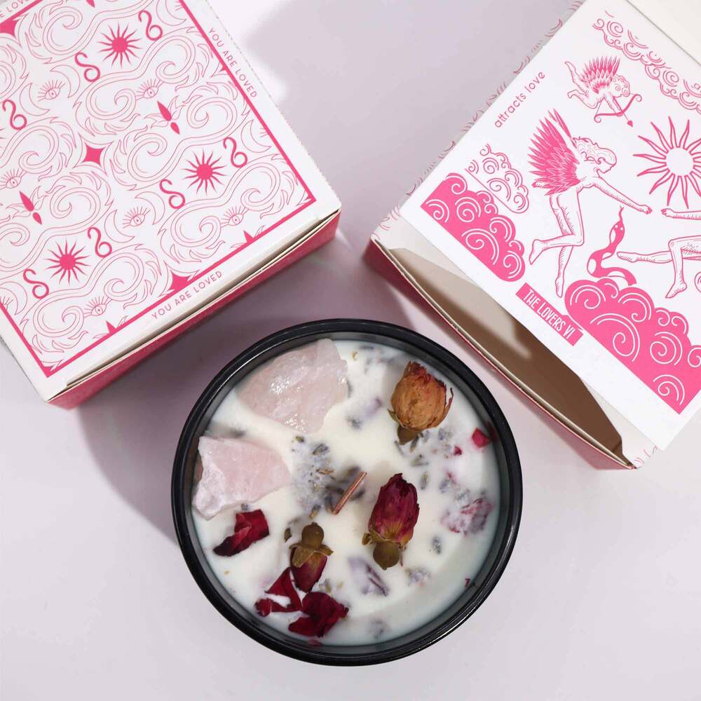 Sojas vaska kristālu ziedu svece - The Lovers