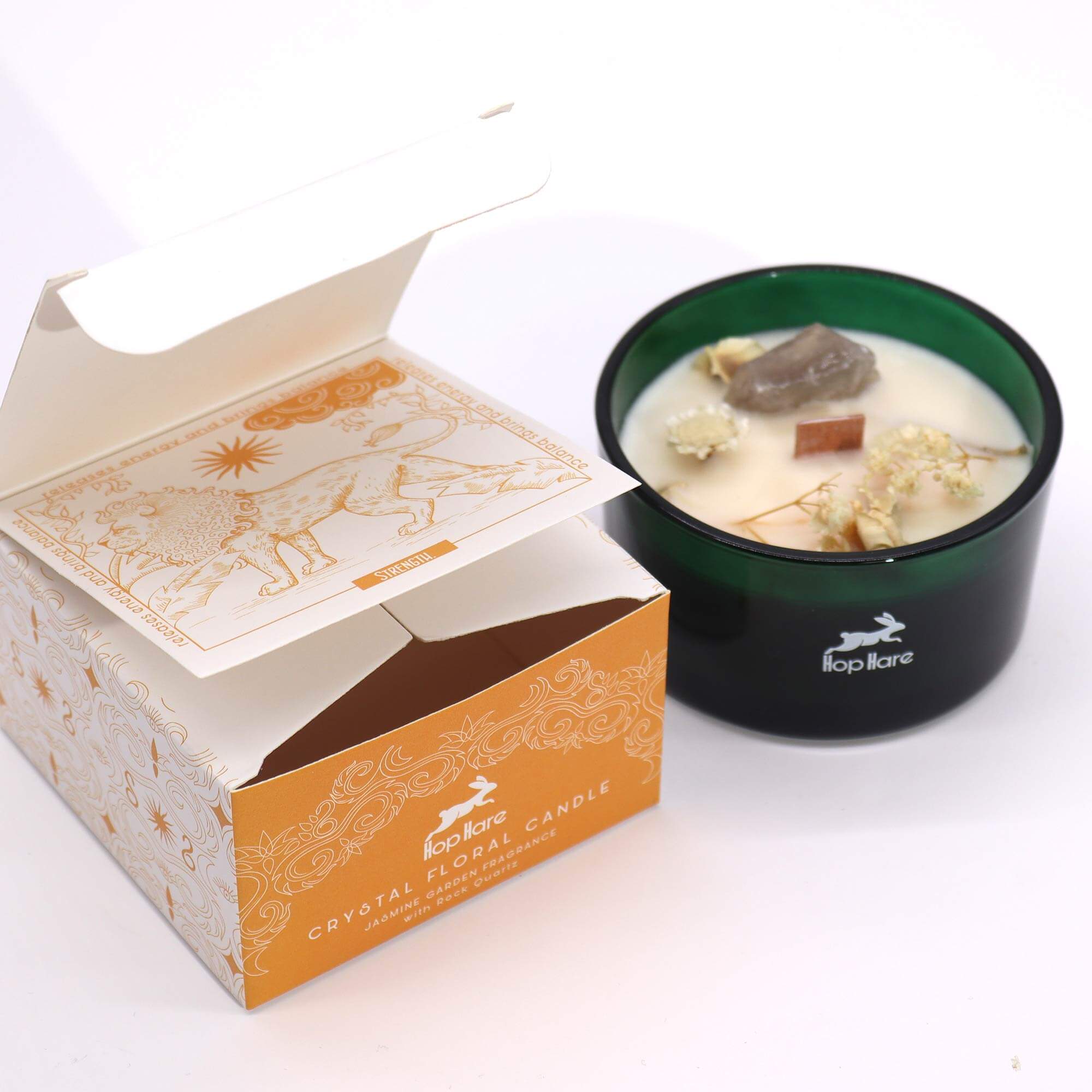 Sojas vaska kristālu ziedu svece - The Lion