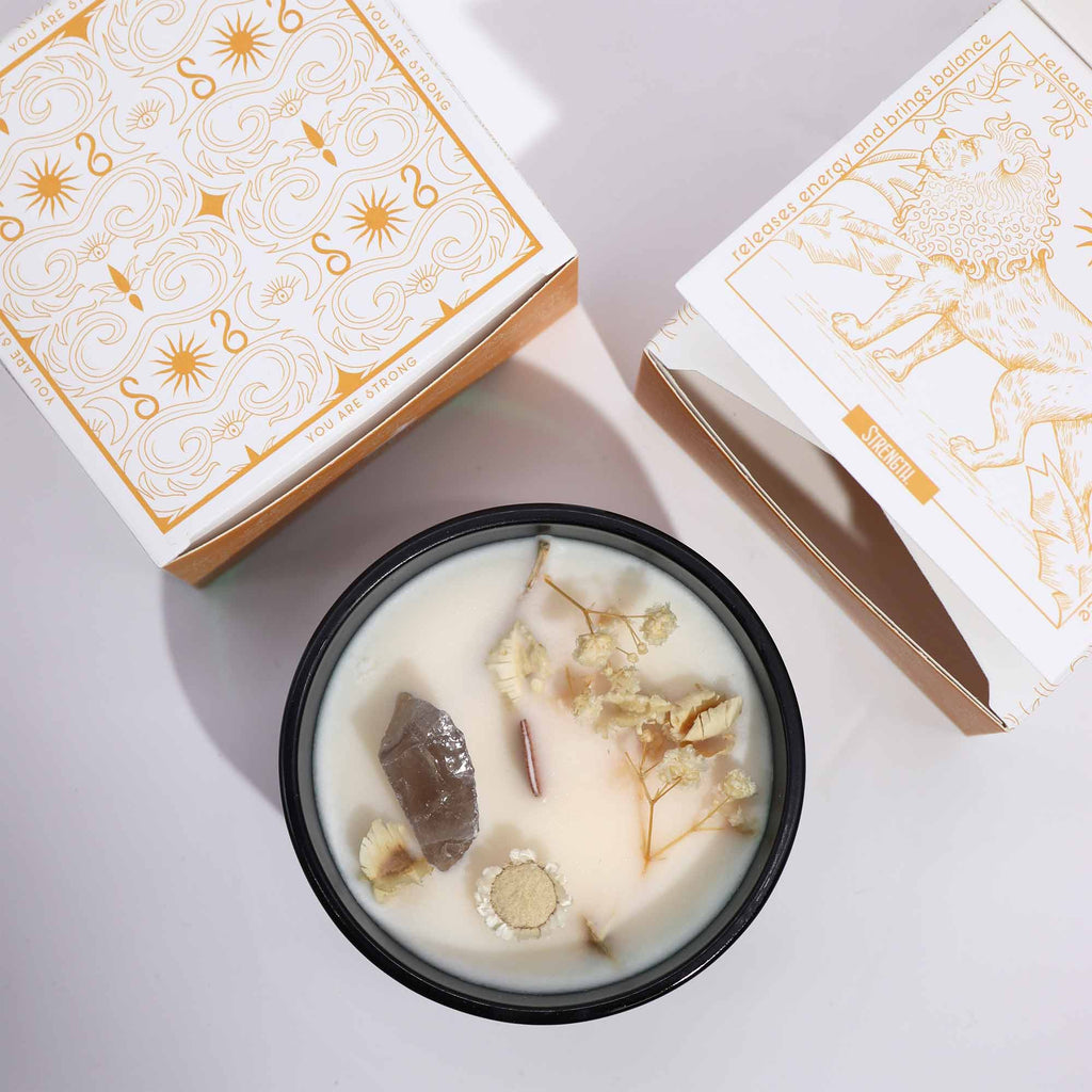 Sojas vaska kristālu ziedu svece - The Lion