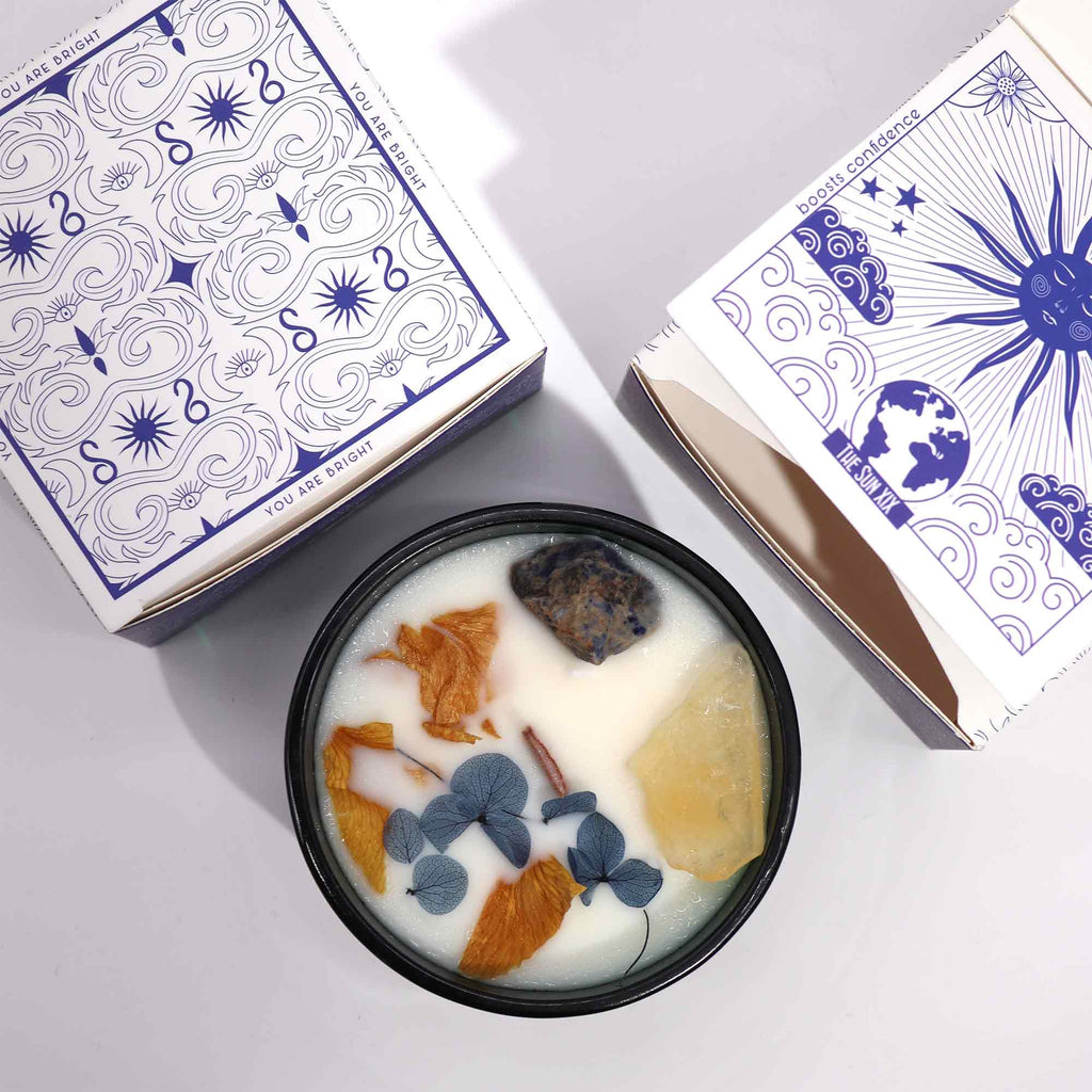 Sojas vaska kristālu ziedu svece - The Sun