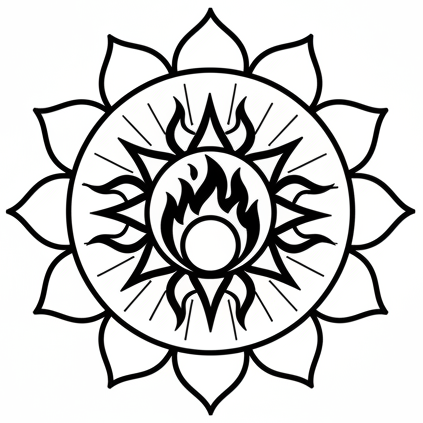 2. Saules pinuma čakras ikona