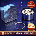 Vērsis (Taurus) - horoskopa (zodiaka) zīmes sojas vaska svece ar dārgakmeņiem un rokassprādzi pirktākais dāvanu komplekts