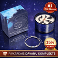 Vēzis (Cancer) - horoskopa (zodiaka) zīmes sojas vaska svece ar dārgakmeņiem un rokassprādzi pirktākais dāvanu komplekts