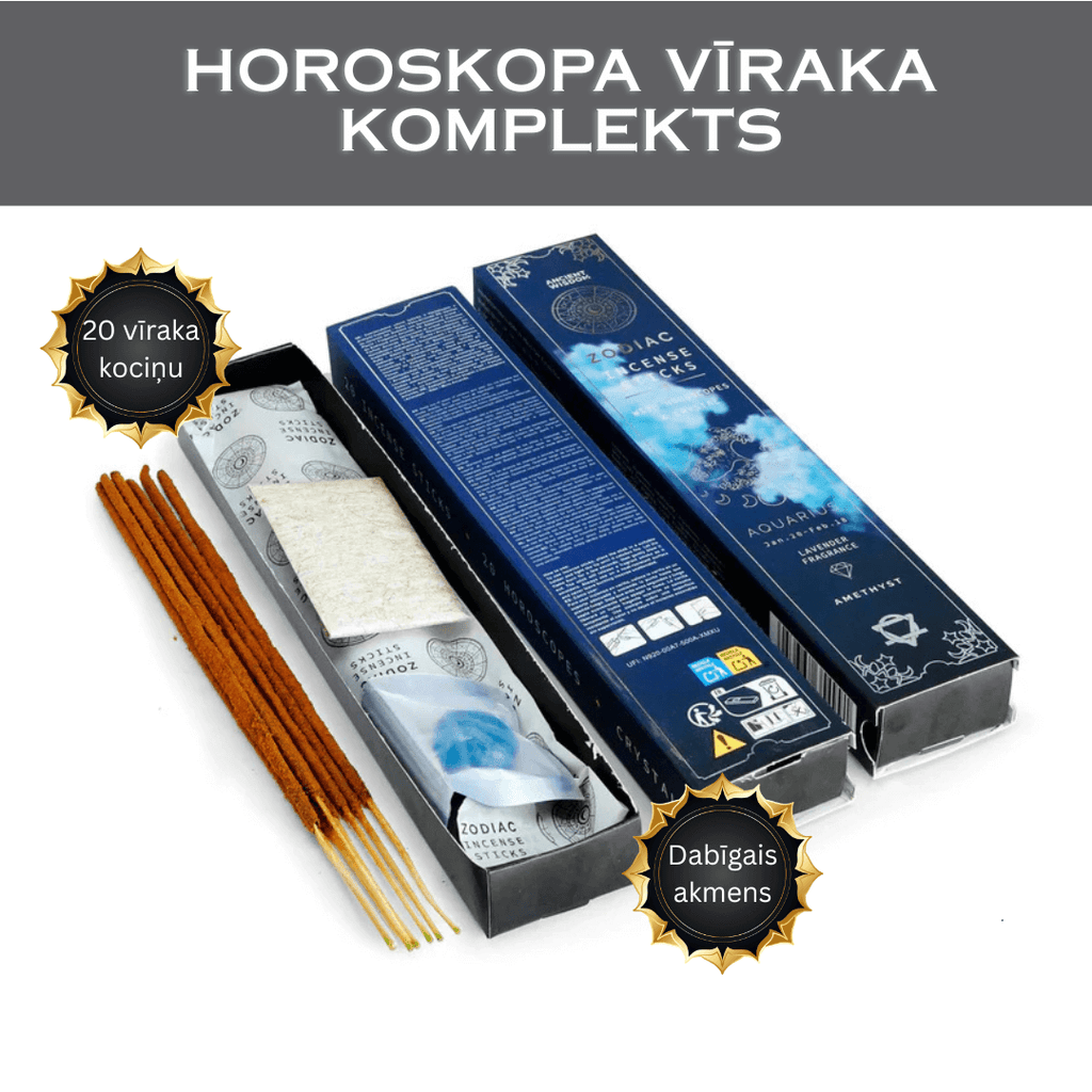 Vīraka komplekts zodiaka (horoskopa) zīmei ar dabīgo akmeni